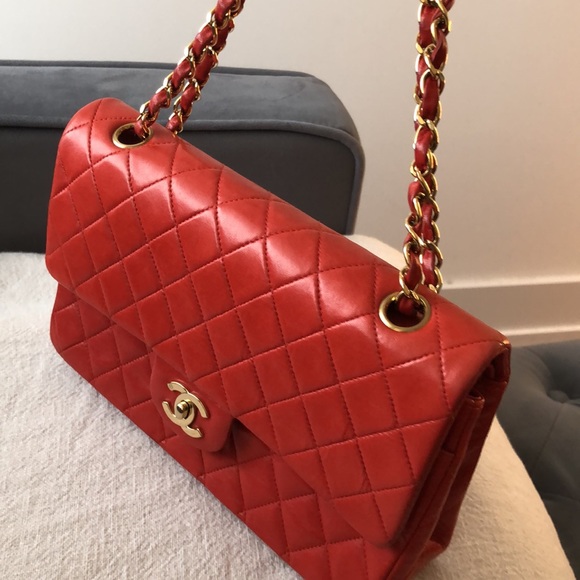 Authentic medium Double Flap shoulder bag; lambskin 100%;quilted;CC turn-lock - Picture 13 of 14